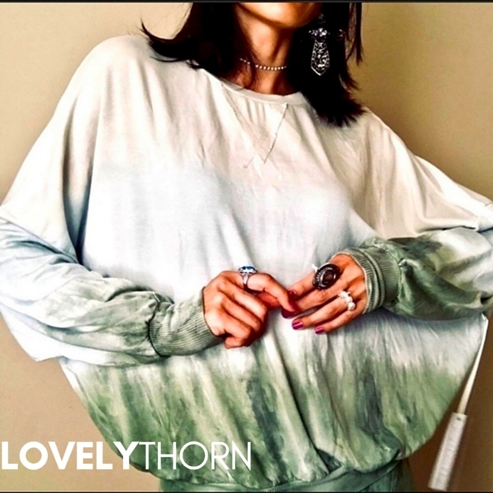 YFB // comfy-chic super soft oversized ombre tie dye dolman sleeve top